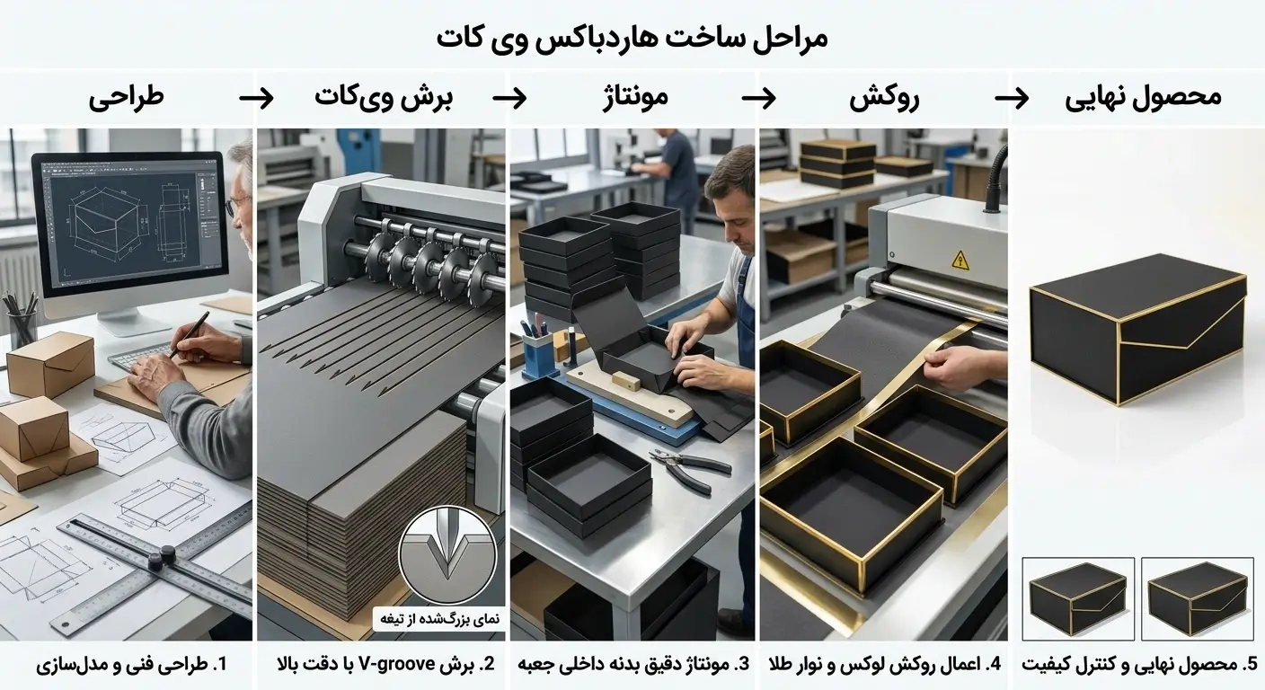 مراحل ساخت جعبه هاردباکس وی کات
